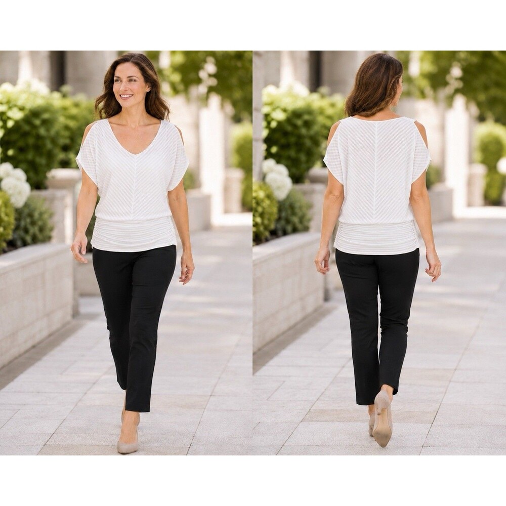 White House Black Market women’s size Medium lined faux-wrap Sleeveless blouse